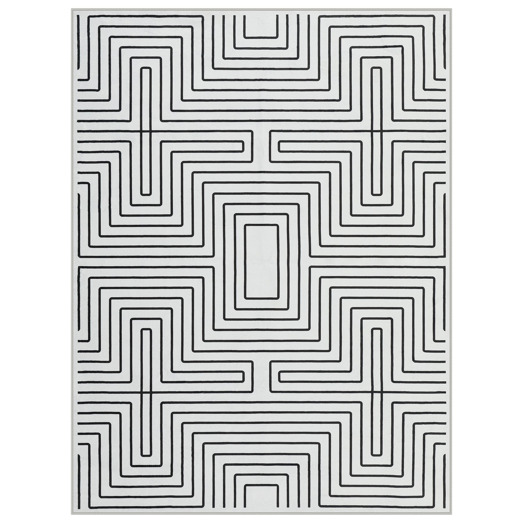 Tribesigns Tapis Minimalistes Motif Labyrinthe, Tapis Géométriques Modernes Antidérapants à Poils Ras pour Salon, Certifiés OEKO-TEX