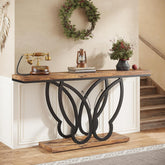Tribesigns Table Console, Table d'entrée avec Cadre en métal Papillon Tables d'appoint longue et étroite en Bois 3