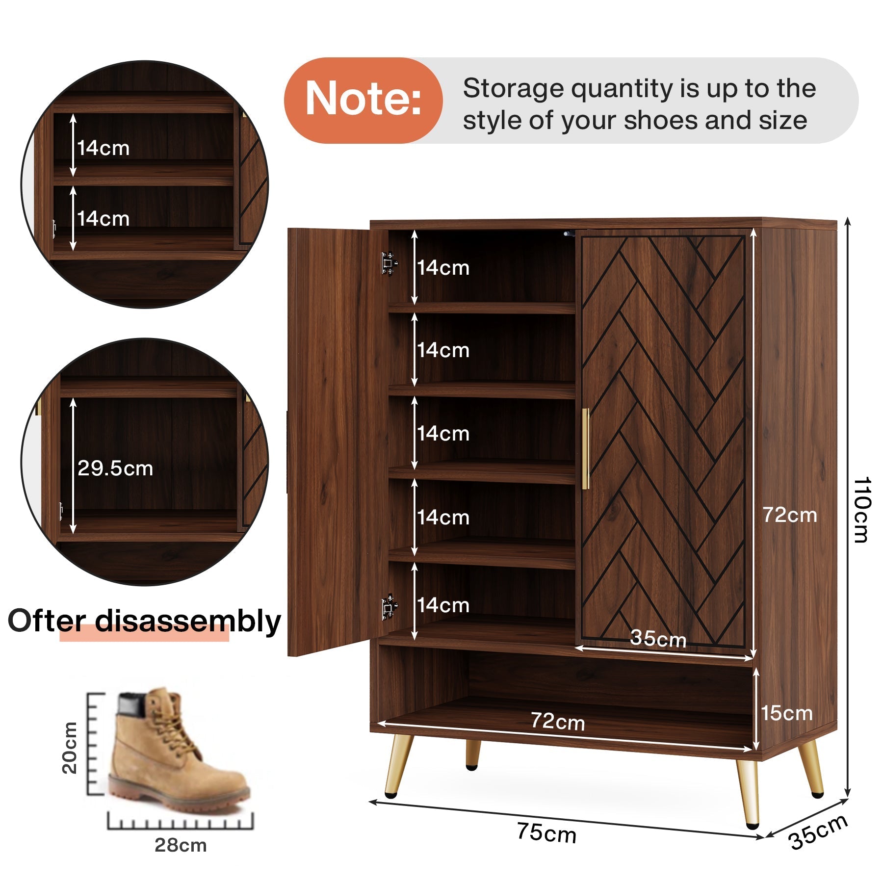 Tribesigns Étagère à chaussures moderne, Armoire de rangement