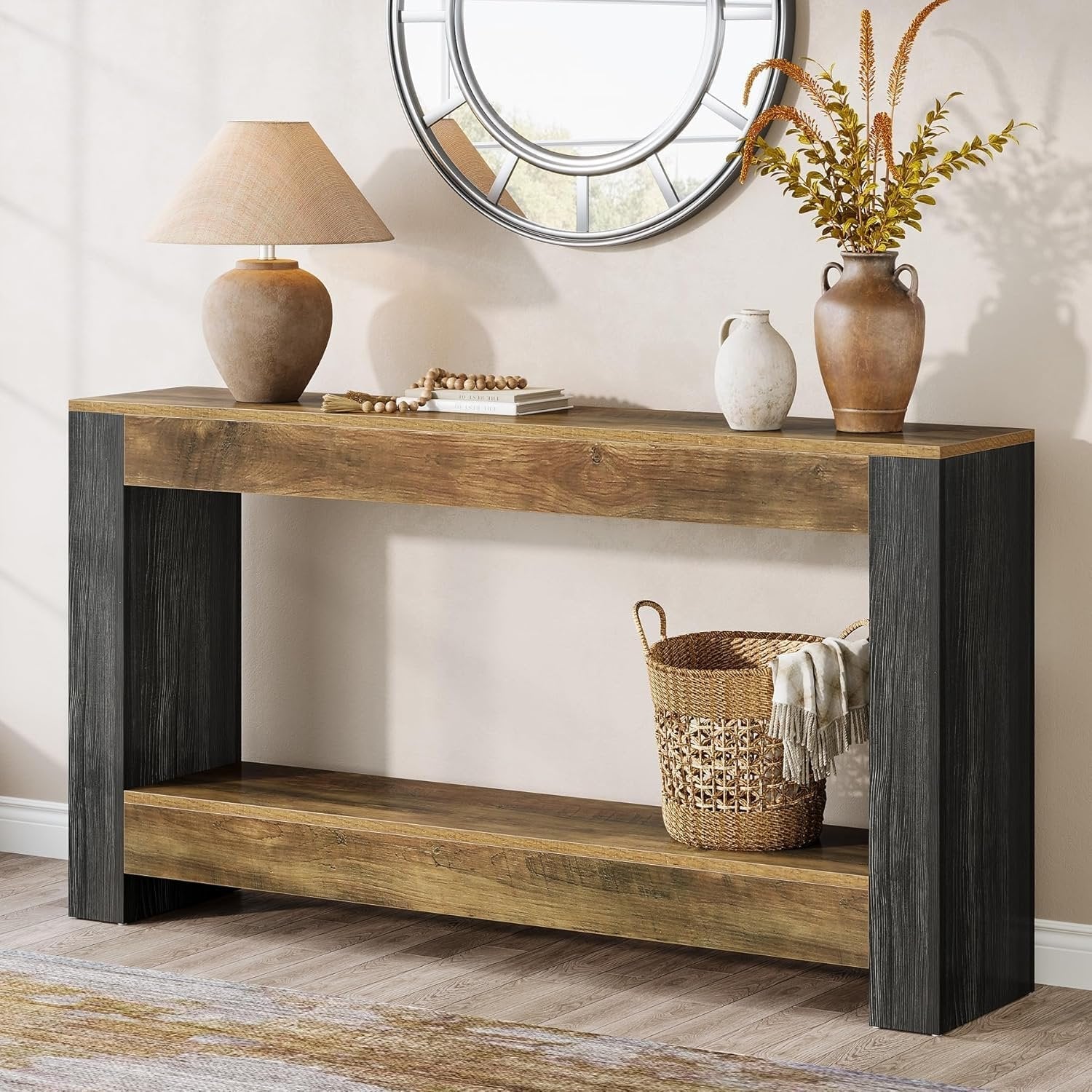 Tribesigns Table Console de 160 cm de Long pour entrée, Table d’Entrée en Bois Rustique pour Salon