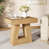 Table d'appoint étroite à 2 niveaux avec base de 60 cm 3