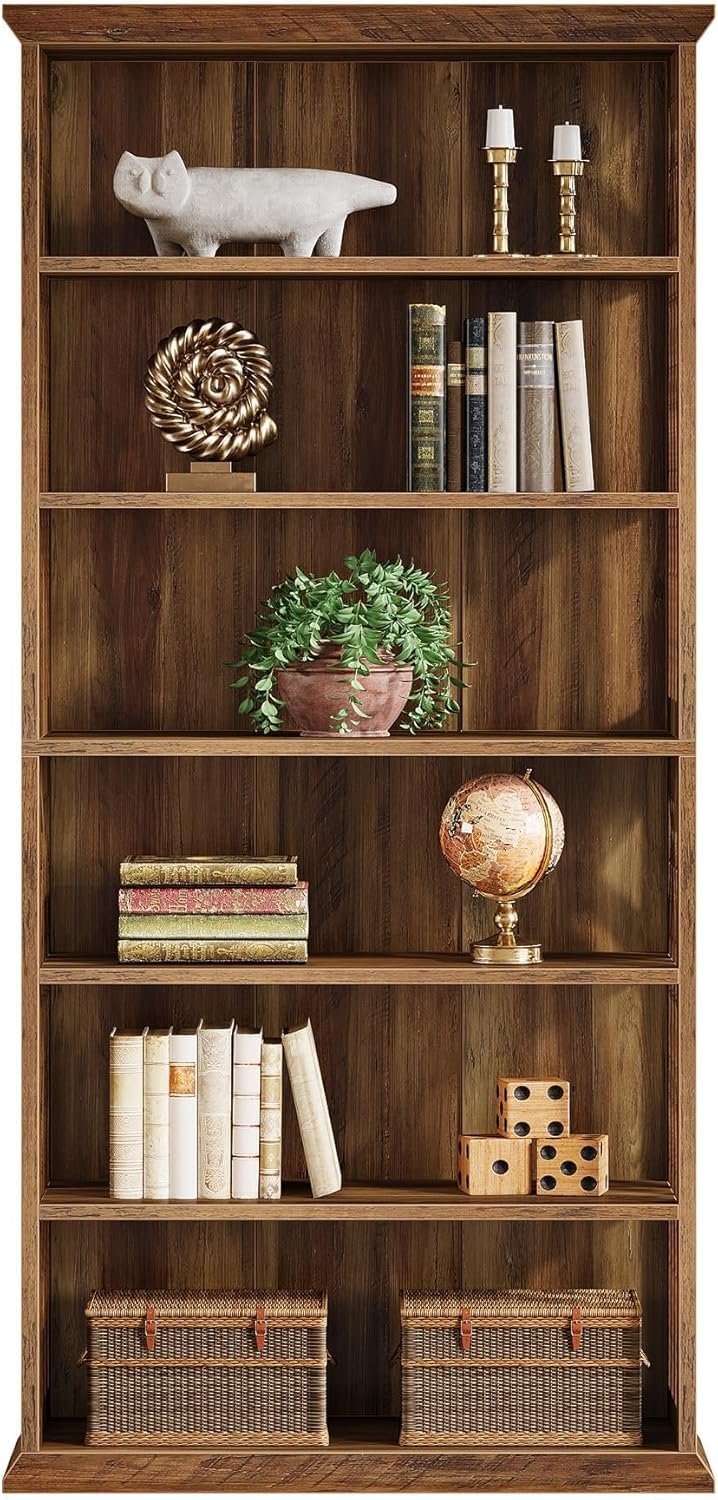 Tribesigns Boekenkast met 6 Niveaus, 190 cm Hoog, Grote Vrijstaande Boekenplank Display Rek