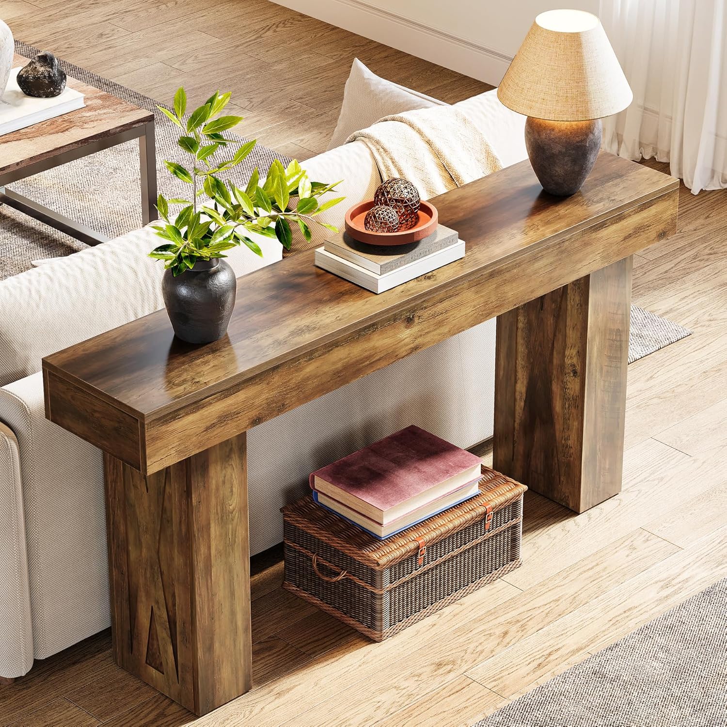 Tribesigns Smalle consolestafel 160 cm, Moderne banktafel voor hal Entreettafel voor woonkamer