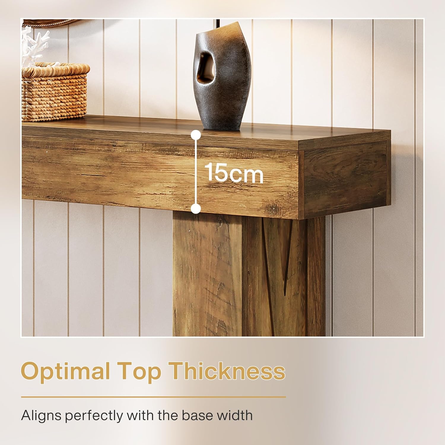 Tribesigns Smalle consolestafel 160 cm, Moderne banktafel voor hal Entreettafel voor woonkamer