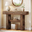 Tribesigns Farmhouse Table console étroite à 2 niveaux, Meuble d'entrée avec compartiments de rangement