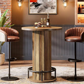 Tribesigns Table haute ronde de 100 cm de haut, Table de bistrot Plateau de table 80 x 80 cm 3