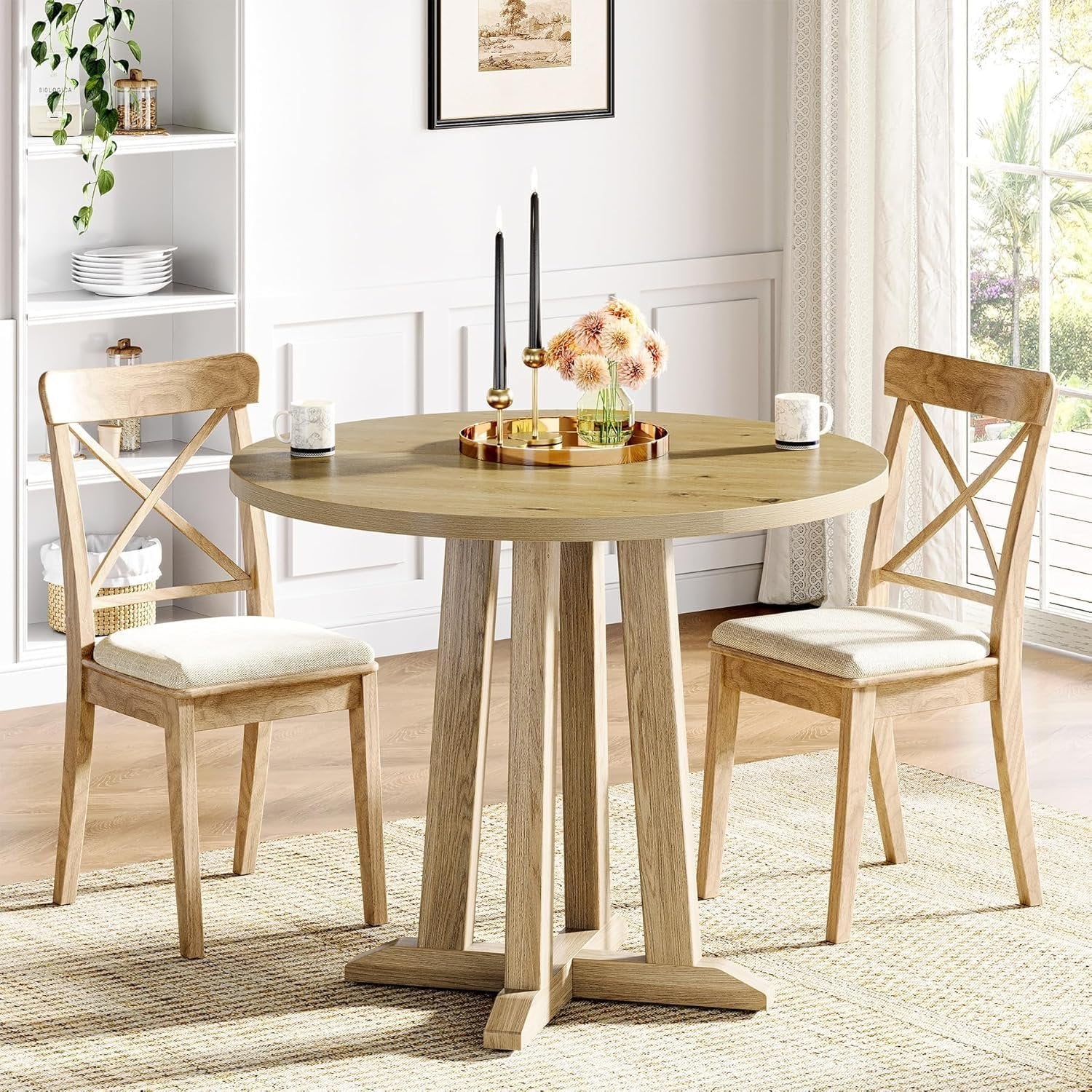 Tribesigns Ronde Eettafel, Keukentafel voor Eetkamer en Woonkamer, 80 cm Eettafels