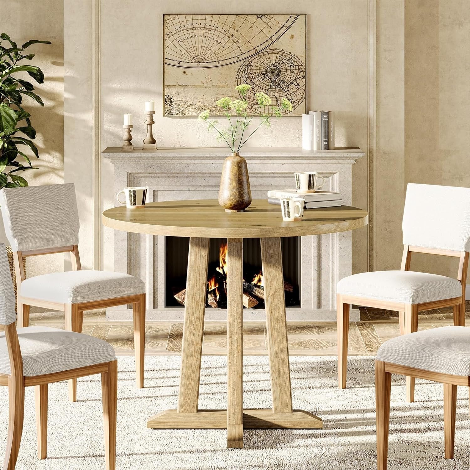 Tribesigns Ronde Eettafel, Keukentafel voor Eetkamer en Woonkamer, 80 cm Eettafels