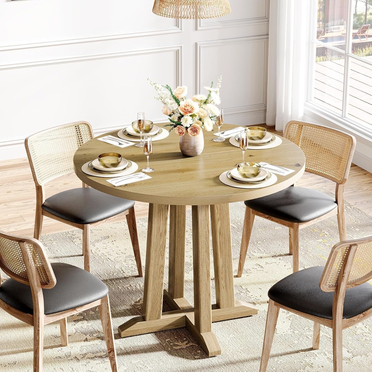 Tribesigns Ronde Eettafel, Keukentafel voor Eetkamer en Woonkamer, 80 cm Eettafels