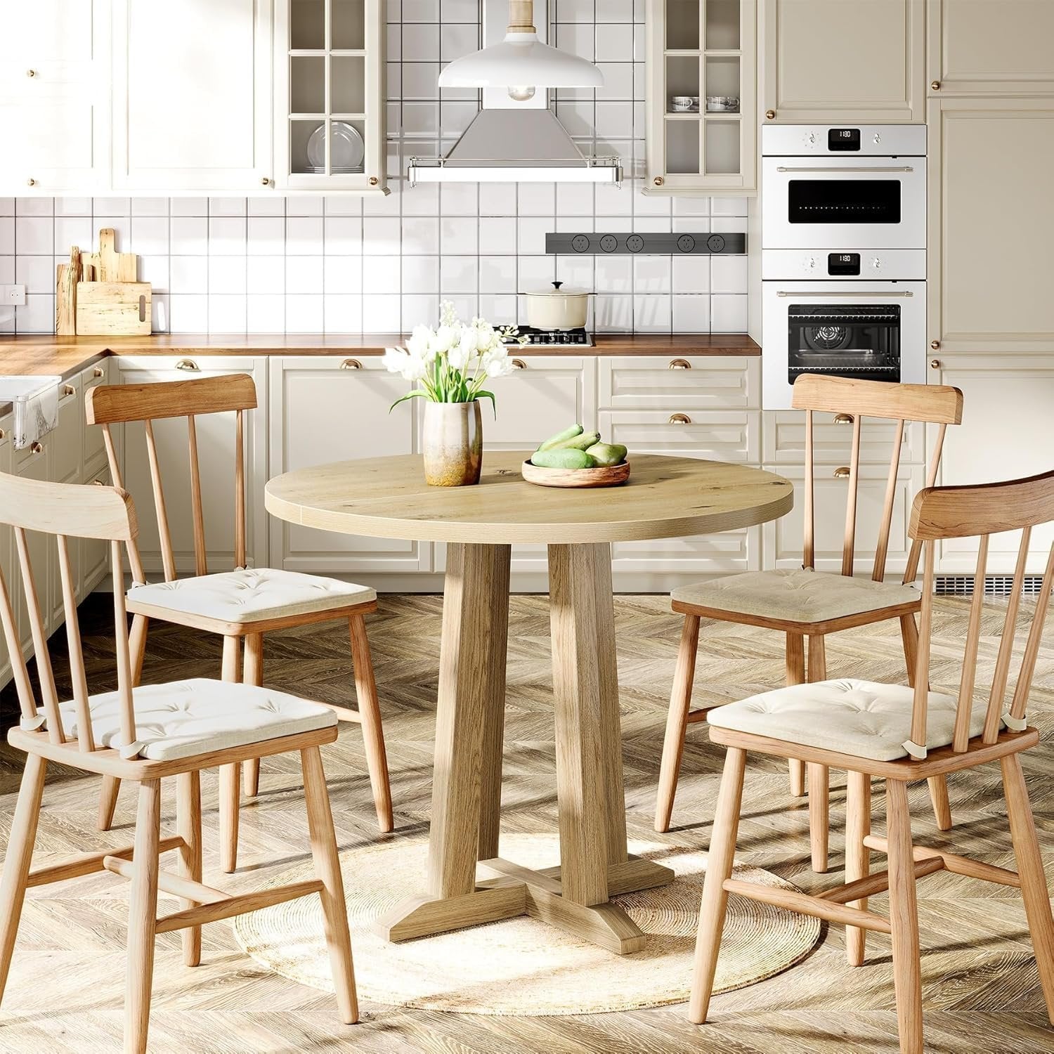 Tribesigns Ronde Eettafel, Keukentafel voor Eetkamer en Woonkamer, 80 cm Eettafels