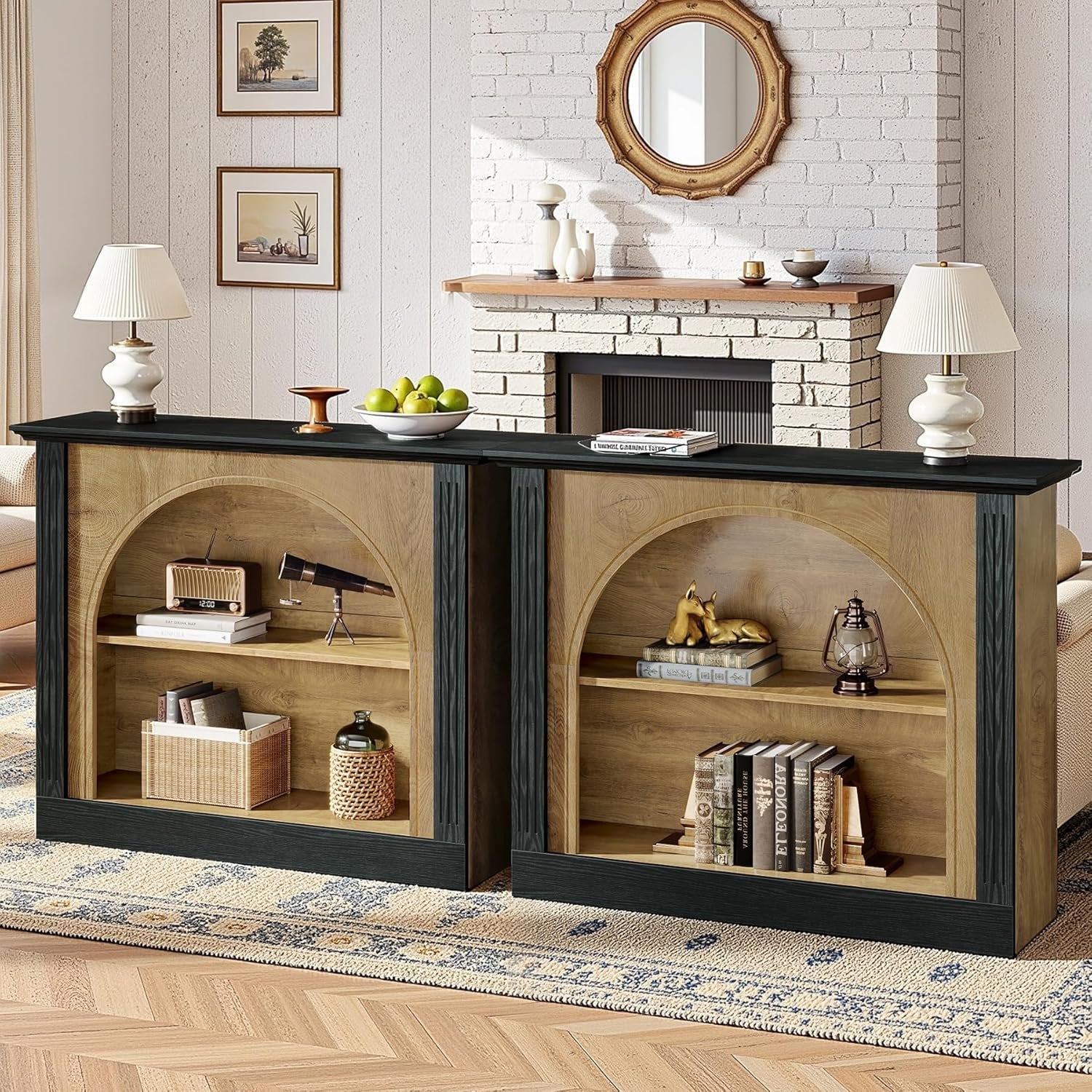 Tribesigns 3-laags console tafel, 110 cm houten haltafel met opbergruimte, bijzettafel voor entree