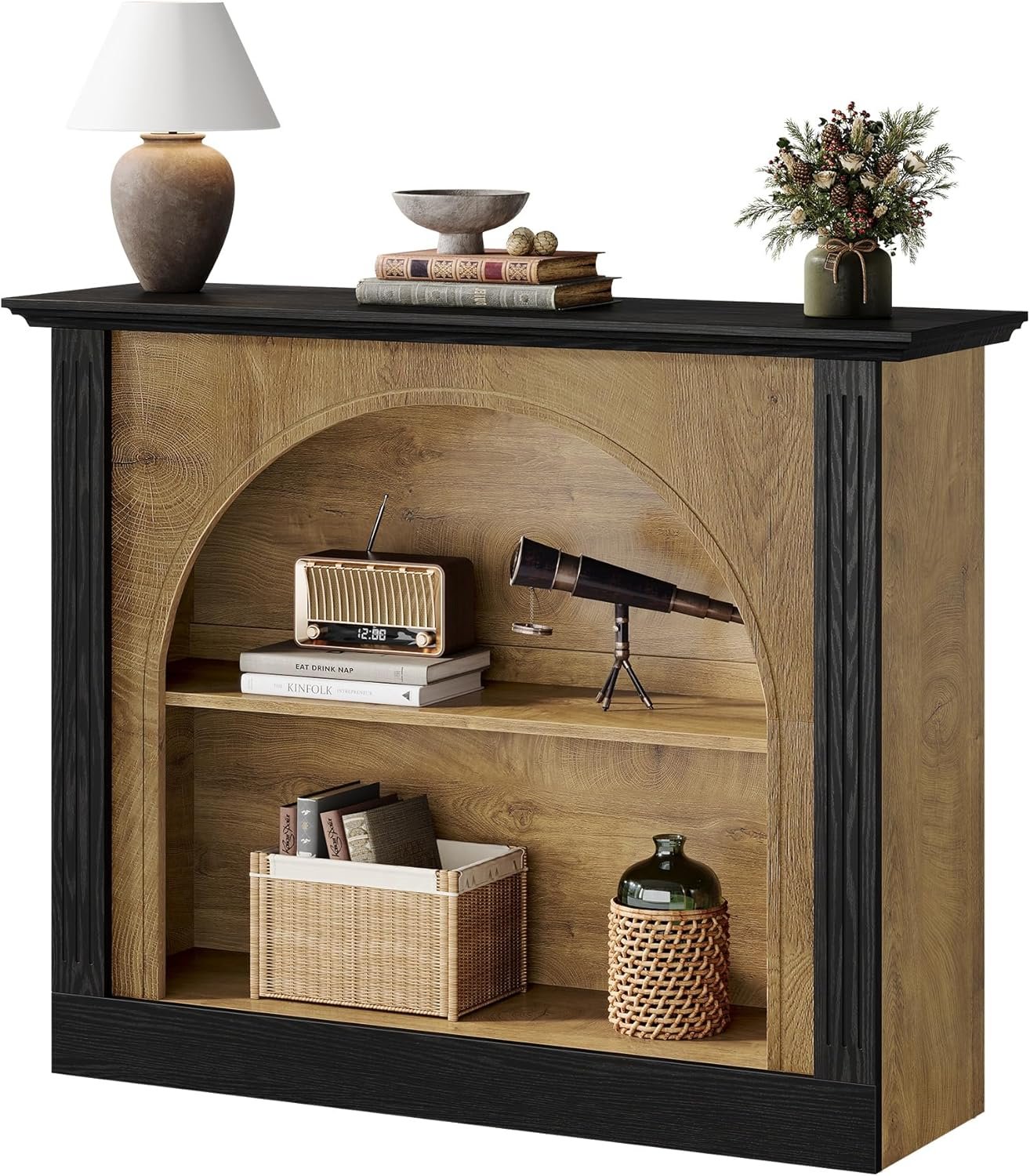 Tribesigns 3-laags console tafel, 110 cm houten haltafel met opbergruimte, bijzettafel voor entree
