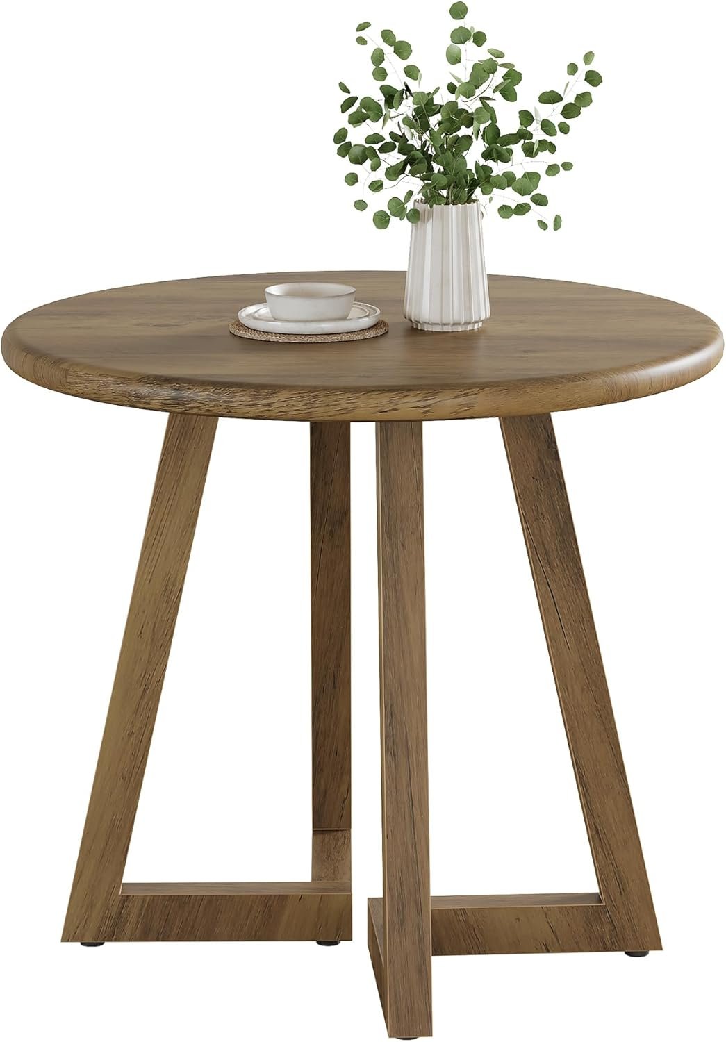 Tribesigns Table de salle à manger ronde pour 2 à 4 personnes  idéale pour la cuisine et la salle à manger