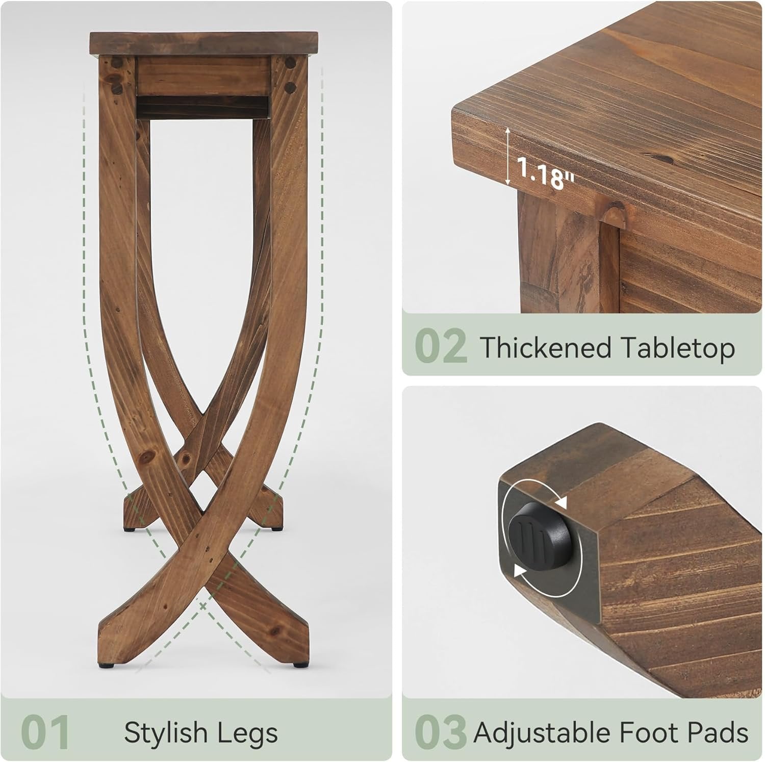 TRIBEWOOD Console en bois massif 160 cm, Table d'entrée de style ferme longue table basse pour salon