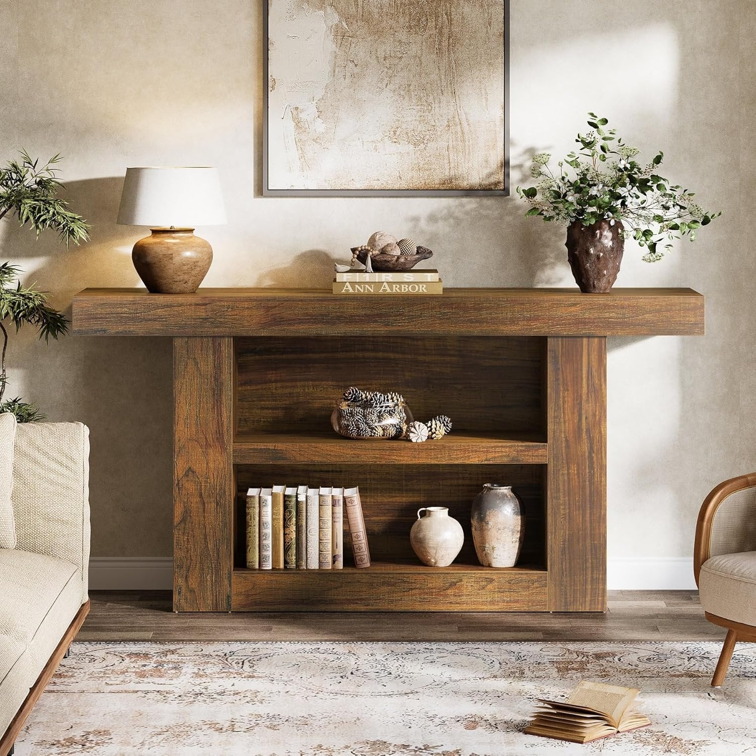 Tribesigns Consoletafel 160 cm, Bijzettafel Haltafel voor entree