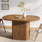 Tribesigns Table à manger ovale de 120 cm pour 4 personnes, Table de cuisine rustique de maison de campagne 3