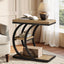 Tribesigns Table d'appoint 3 niveaux 60 cm, Table d'appoint design industriel en forme de C