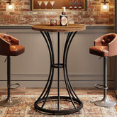 Tribesigns Table de bar ronde hauteur 95 cm avec base incurvée en métal, Support haut pour cocktails et petits espaces 3