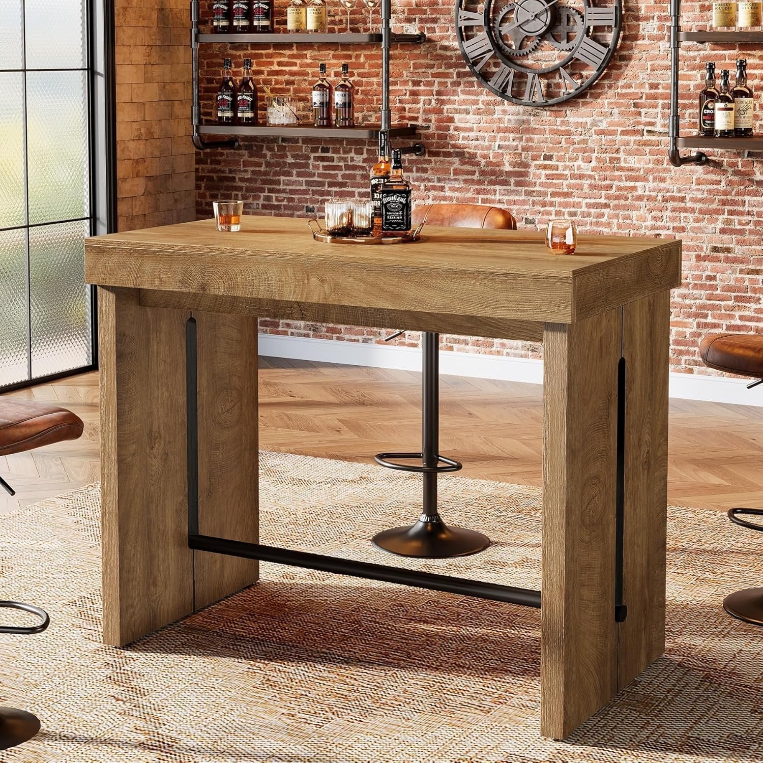 Tribesigns Table de bar hauteur 104,9 cm, table de pub haute rectangulaire pour bistrot