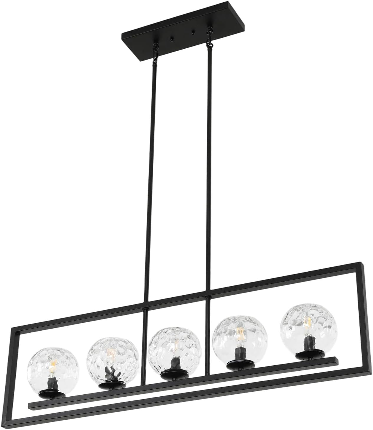Tribesigns Suspension moderne à 5 lumières, Luminaire de plafond en métal réglable en hauteur