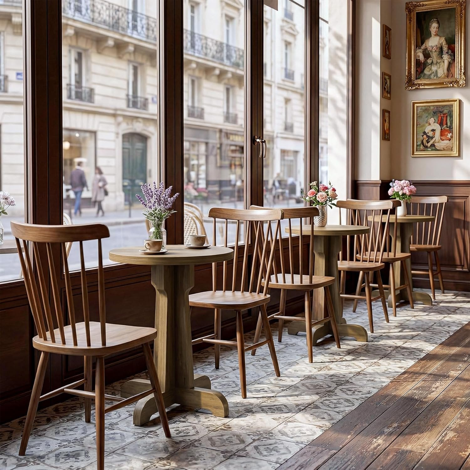Tribesigns Table à manger ronde de 60 cm, table de bistrot stable avec plateau épais