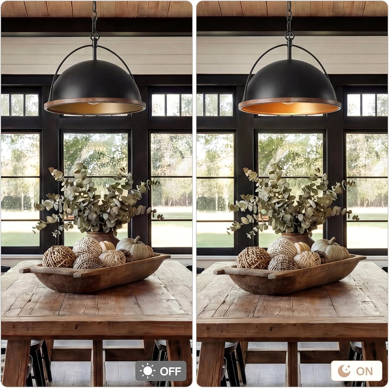 Tribesigns Suspension en métal, Luminaire suspendu vintage Ø33 cm, lampe de plafond industrielle réglable en hauteur, lustre en fer E27