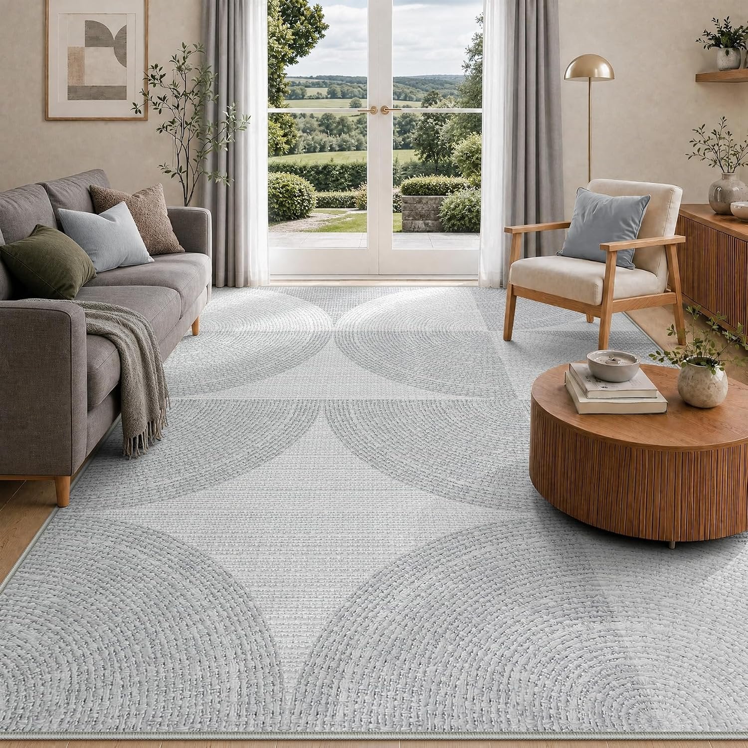 Tribesigns Tapis géométrique 160 x 230cm 200 x 300 cm, Tapis moderne minimaliste à poils courts