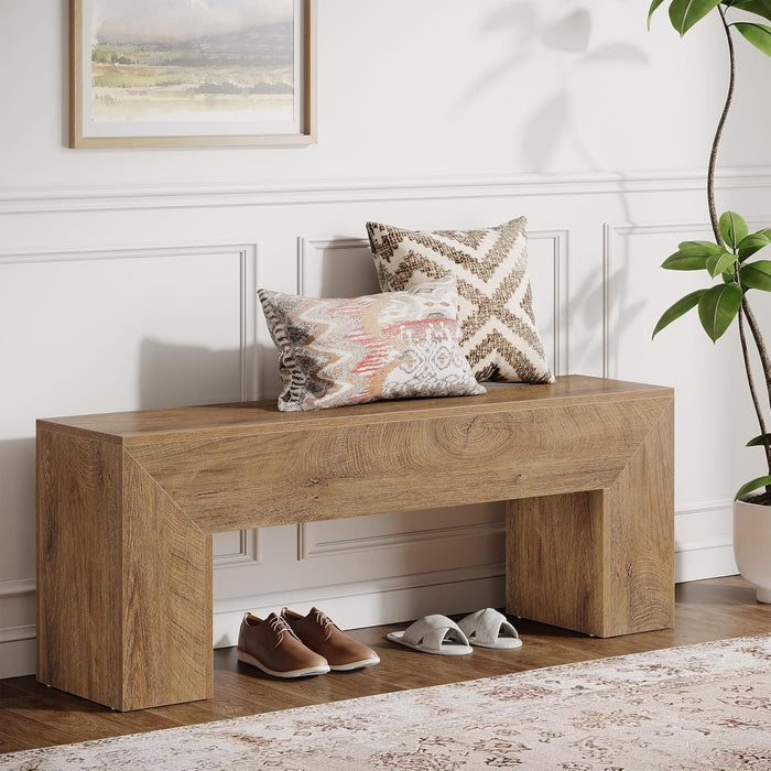 Tribesigns Banc d’Entrée Country en Bois 120 cm avec Rangement à Chaussures