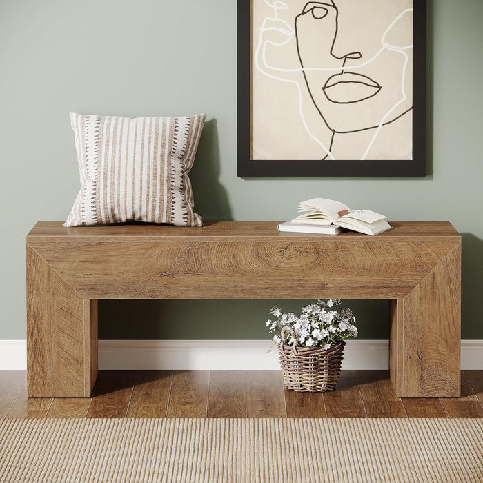 Tribesigns Banc d’Entrée Country en Bois 120 cm avec Rangement à Chaussures