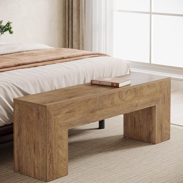 Tribesigns Banc d’Entrée Country en Bois 120 cm avec Rangement à Chaussures