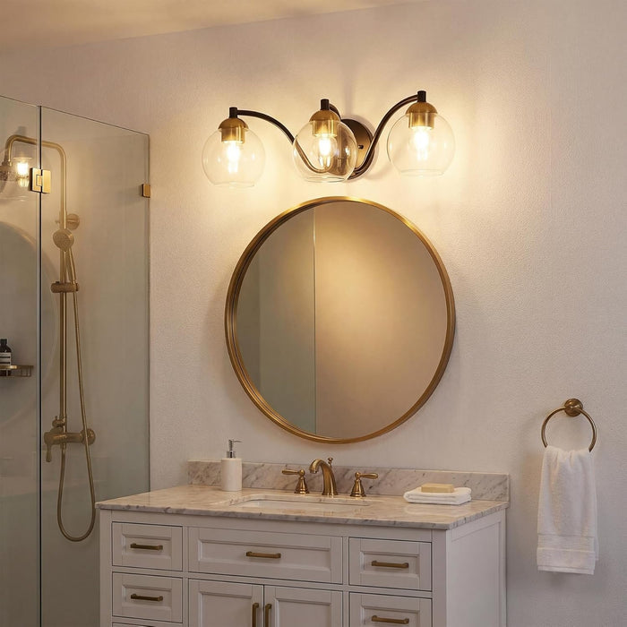 Tribesigns Applique Moderne pour Salle de Bain, 3 Globes en Verre, Structure Métallique, Dimmable, Culot E27