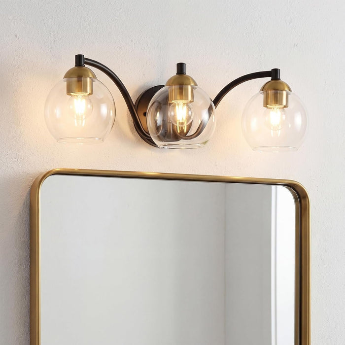 Tribesigns Applique Moderne pour Salle de Bain, 3 Globes en Verre, Structure Métallique, Dimmable, Culot E27
