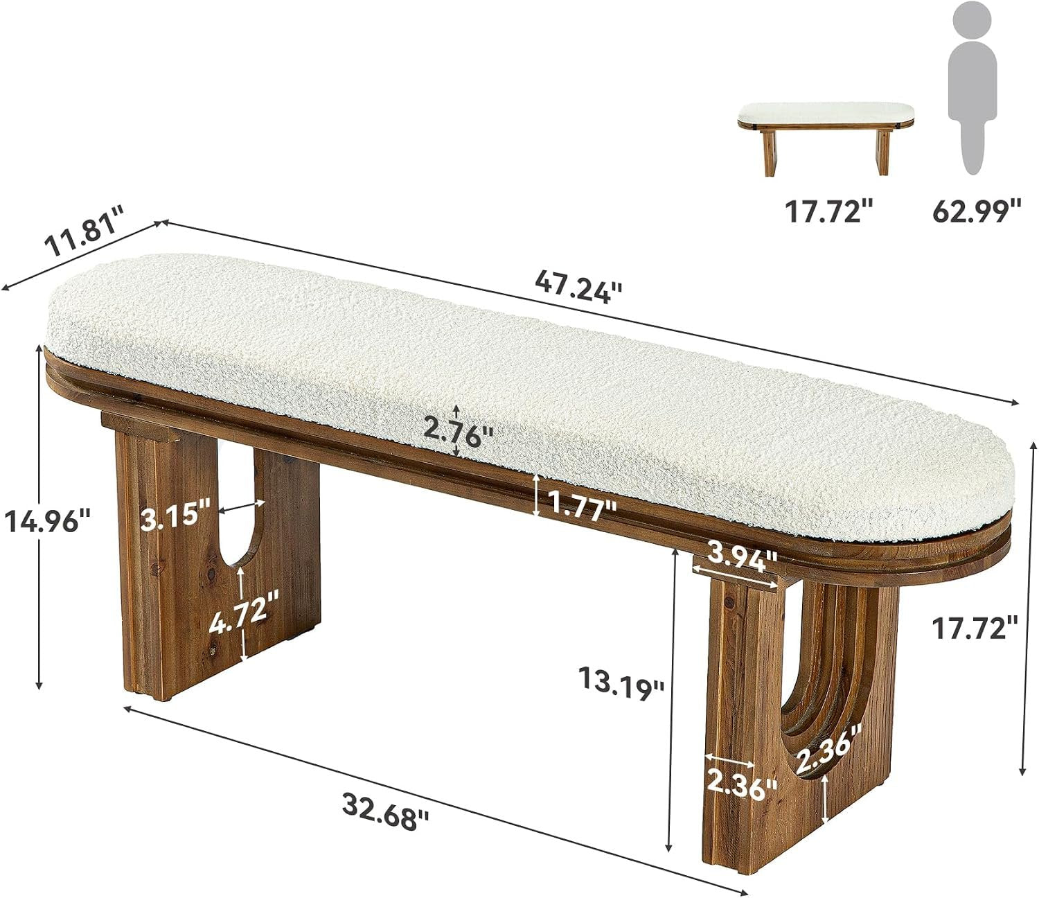 Banc en bois, Banc d'entrée moderne Banc à chaussures, 120 x 30 x 45 cm, Banc d'entrée rembourré