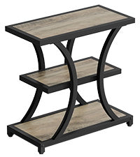 Tribesigns Table d'appoint avec espace de rangement, Table d'appoint à 3 niveaux avec design géométrique en métal