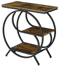 Tribesigns Table d'appoint étroite à 3 étagères, Table de chevet de style industriel avec structure en métal