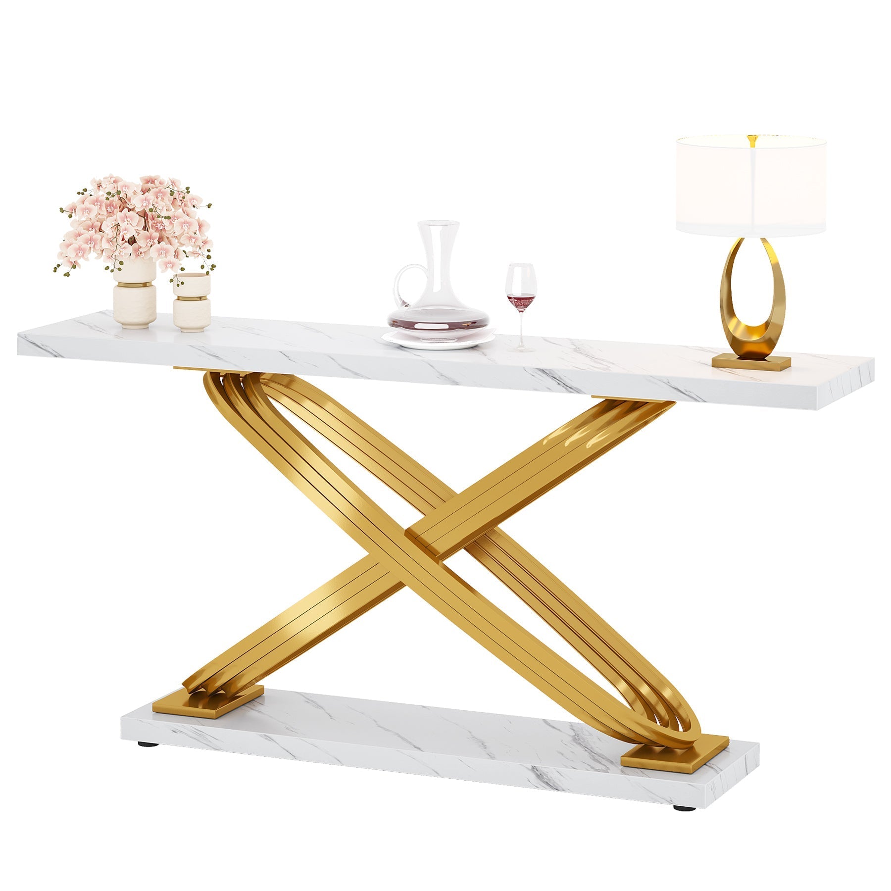 Tribesigns Console, Moderne 140 cm Marmeren Entreetable
