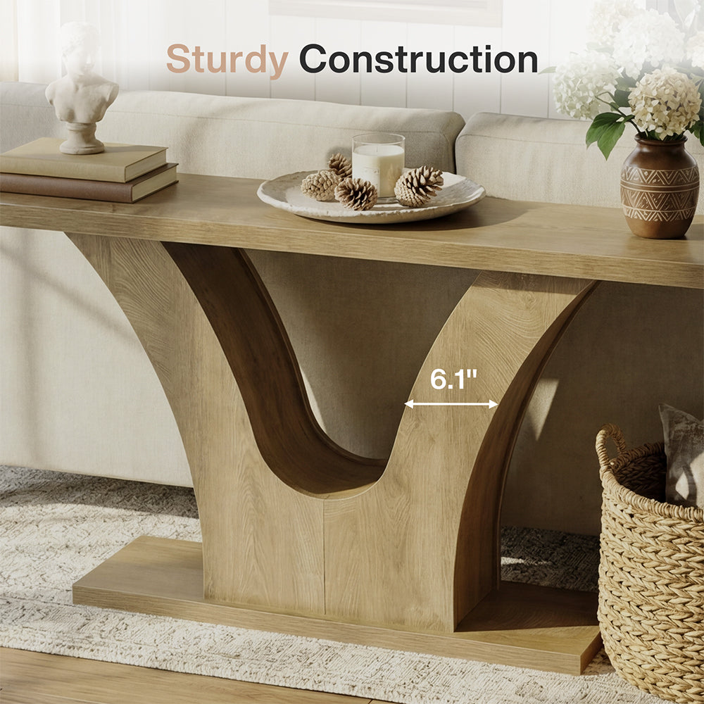 Tribesigns Smalle Console Tafel van 160 cm met V-vormige Basis, Moderne Gangtafel voor Hal en Woonkamer