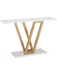 Tribesigns Table console industrielle, Console d’entrée étroite avec cadre en métal