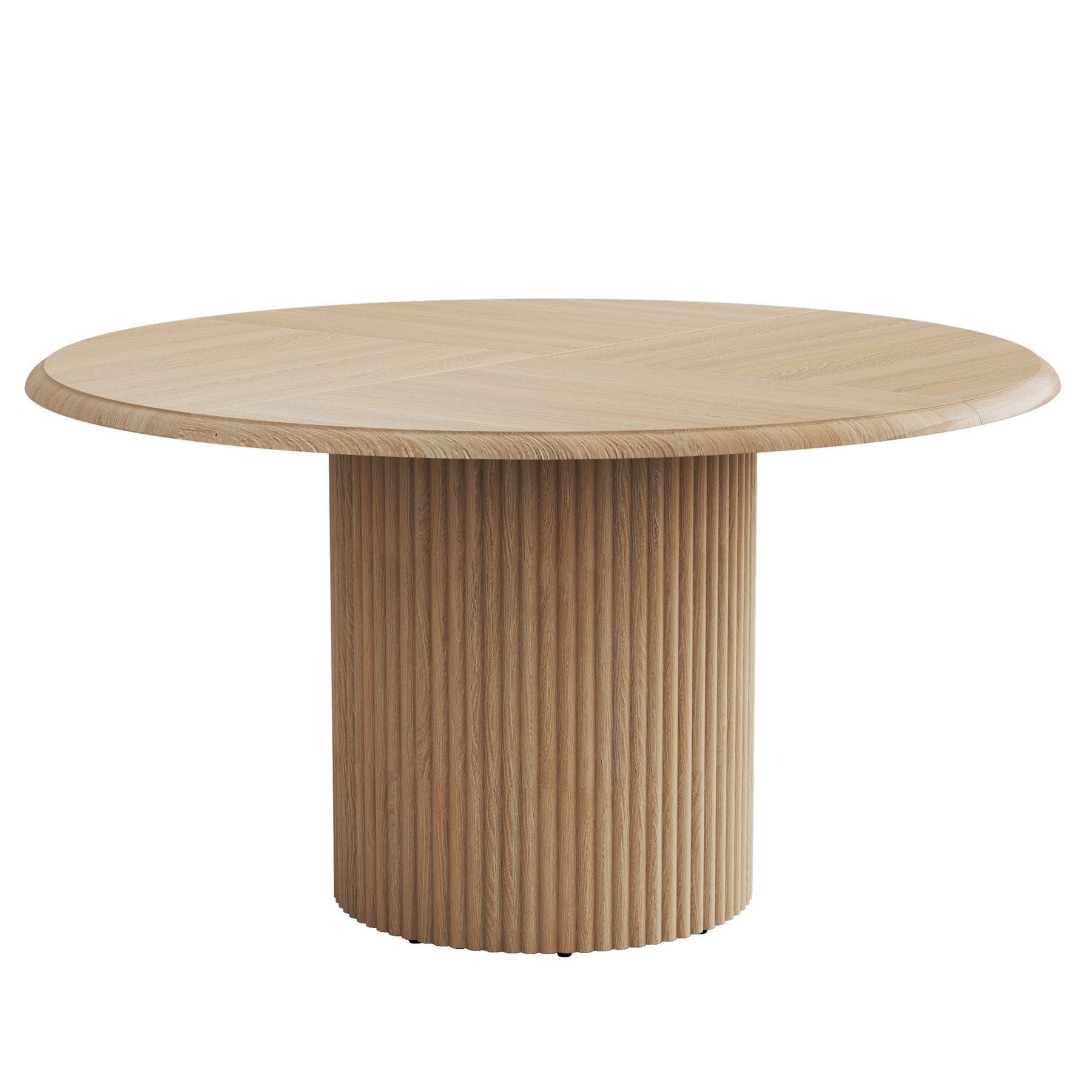 Tribesigns Table de salle à manger ronde, Table de cuisine de style campagnard de 120 cm avec piètement en métal pour 4 personnes