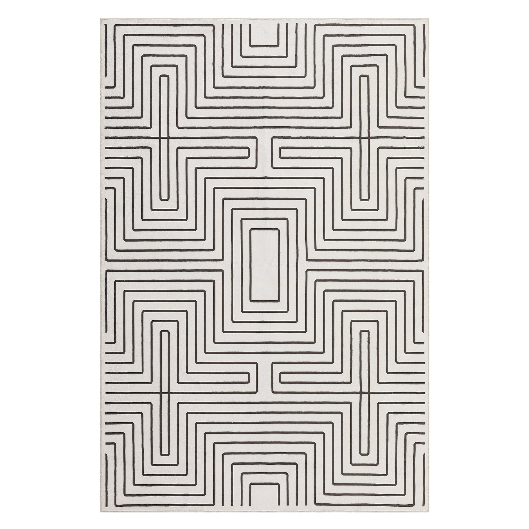 Tribesigns Tapis à Poils Ras Motif Géométrique 160 x 230/200 x 300 cm, Envers Antidérapant, Lavable jusqu’à 30 °C, pour Salon et Chambre, Certifié OEKO-TEX