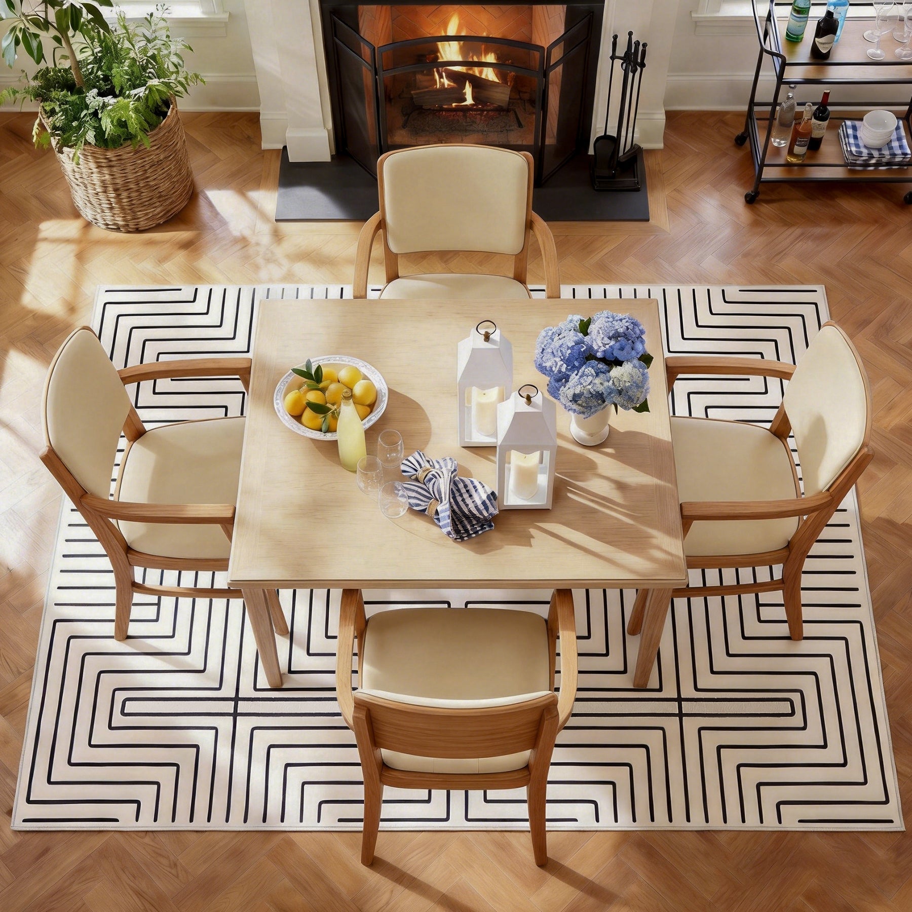 Tribesigns Tapis à Poils Ras Motif Géométrique 160 x 230/200 x 300 cm, Envers Antidérapant, Lavable jusqu’à 30 °C, pour Salon et Chambre, Certifié OEKO-TEX