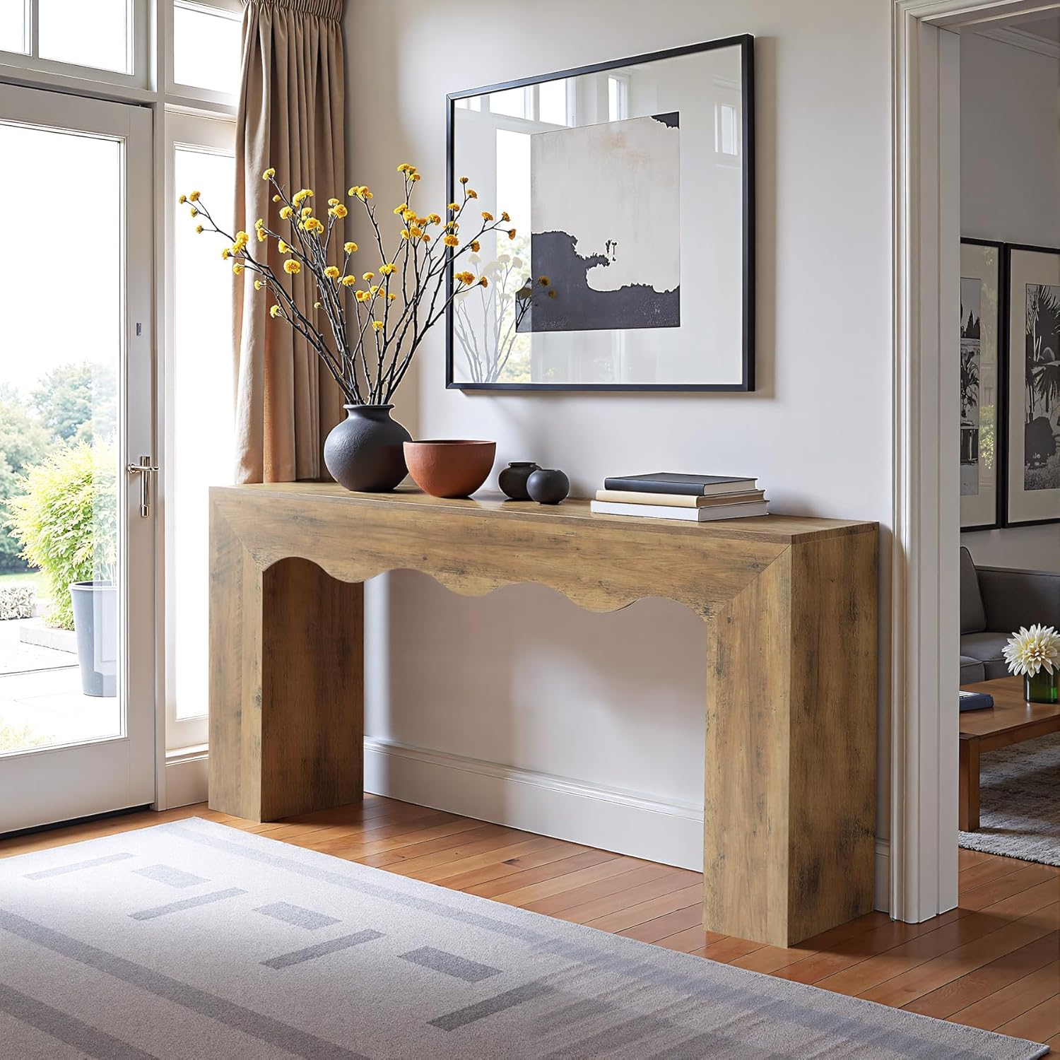 Tribesigns Golvende Console van 160 cm, Rustiek Ontwerp, Smalle Entreetable