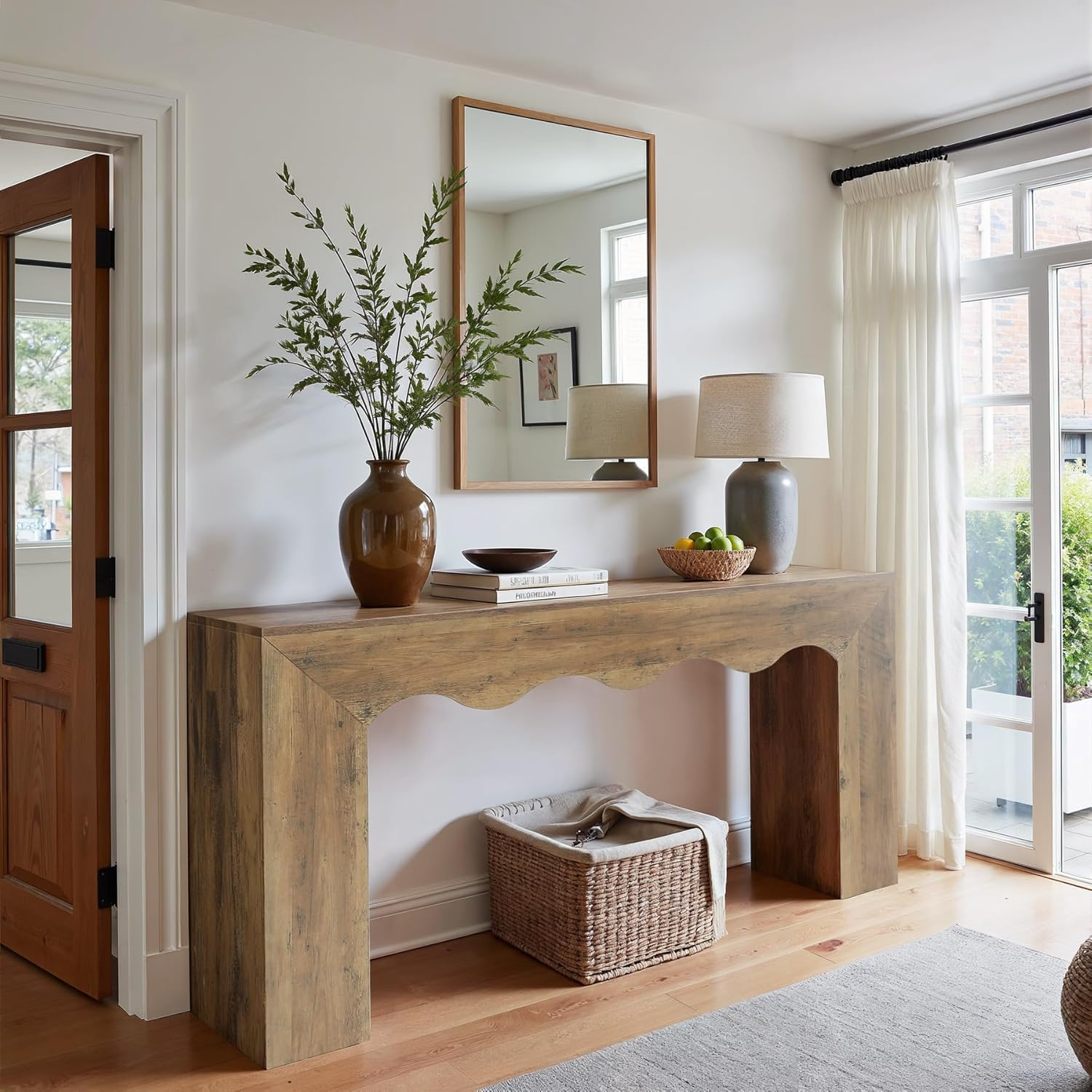 Tribesigns Golvende Console van 160 cm, Rustiek Ontwerp, Smalle Entreetable