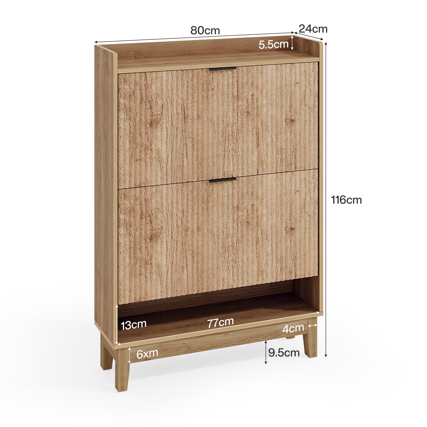 Tribesigns Meuble à chaussures 80 cm, Armoire à chaussures à 2 tiroirs avec étagères pour entrée