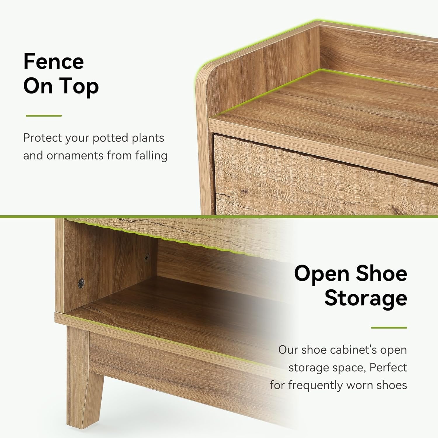 Tribesigns Meuble à chaussures 80 cm, Armoire à chaussures à 2 tiroirs avec étagères pour entrée