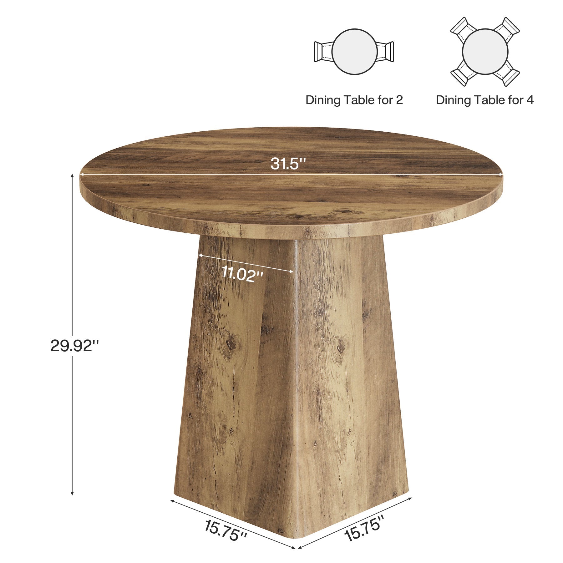 Tribesigns Table à manger ronde de 80 cm pour 2 à 4 personnes