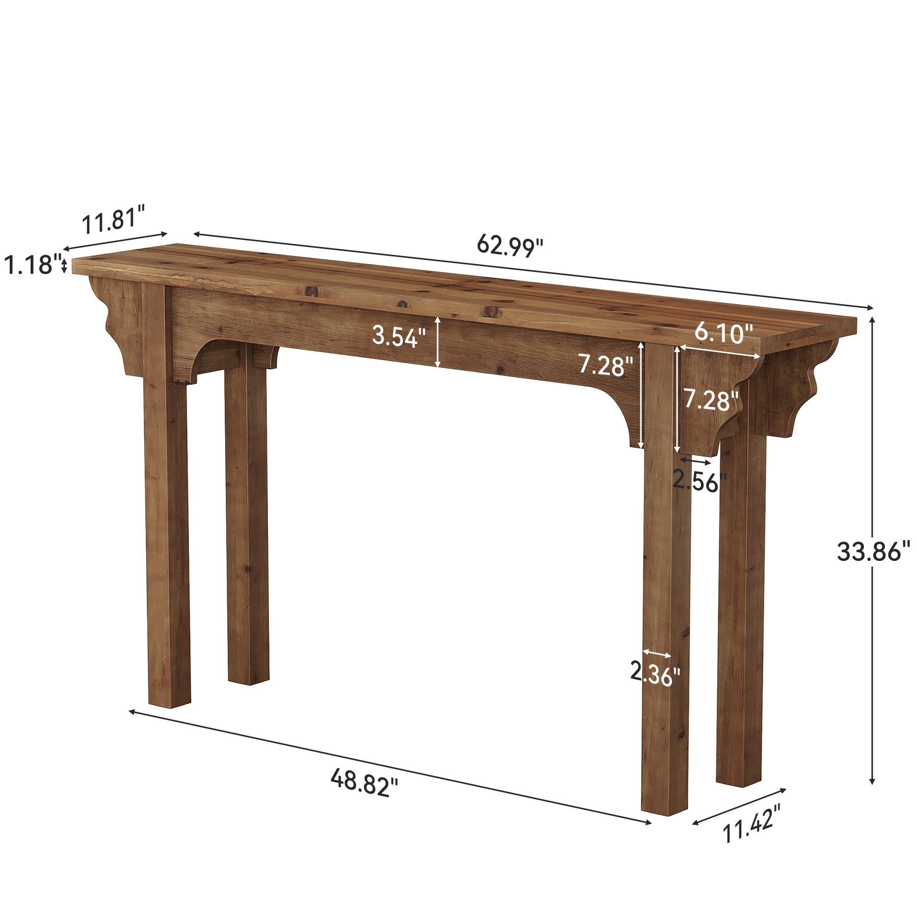 Tribesigns Console de 160 cm, Table d’Entrée en Bois Massif pour Salon