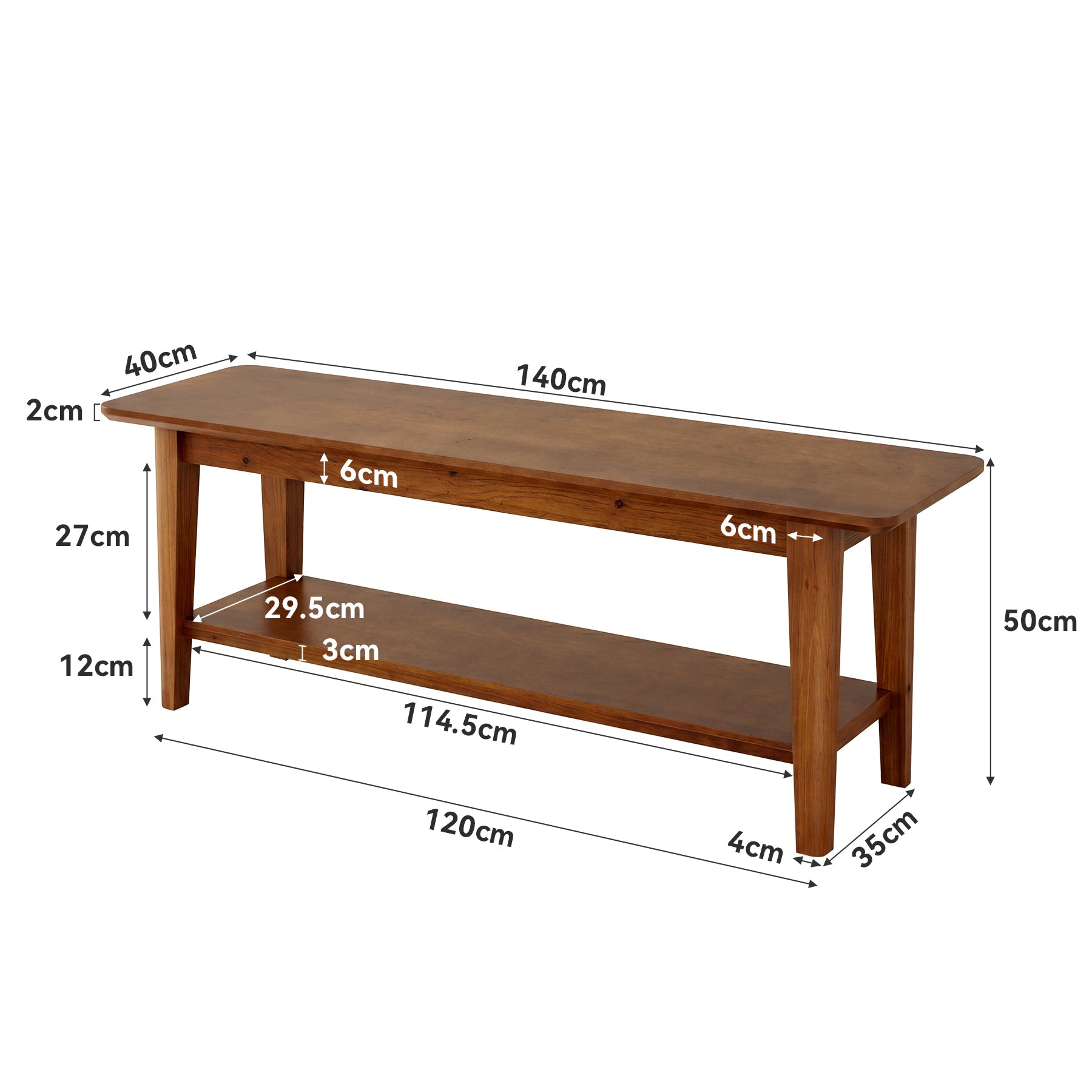 Tribesigns Banc 140 cm avec Rangement à Chaussures, Banc d’Entrée à 2 Niveaux
