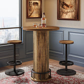 Tribesigns Ensemble bistro avec 2 tabourets de bar, Table basse de pub avec chaises 3