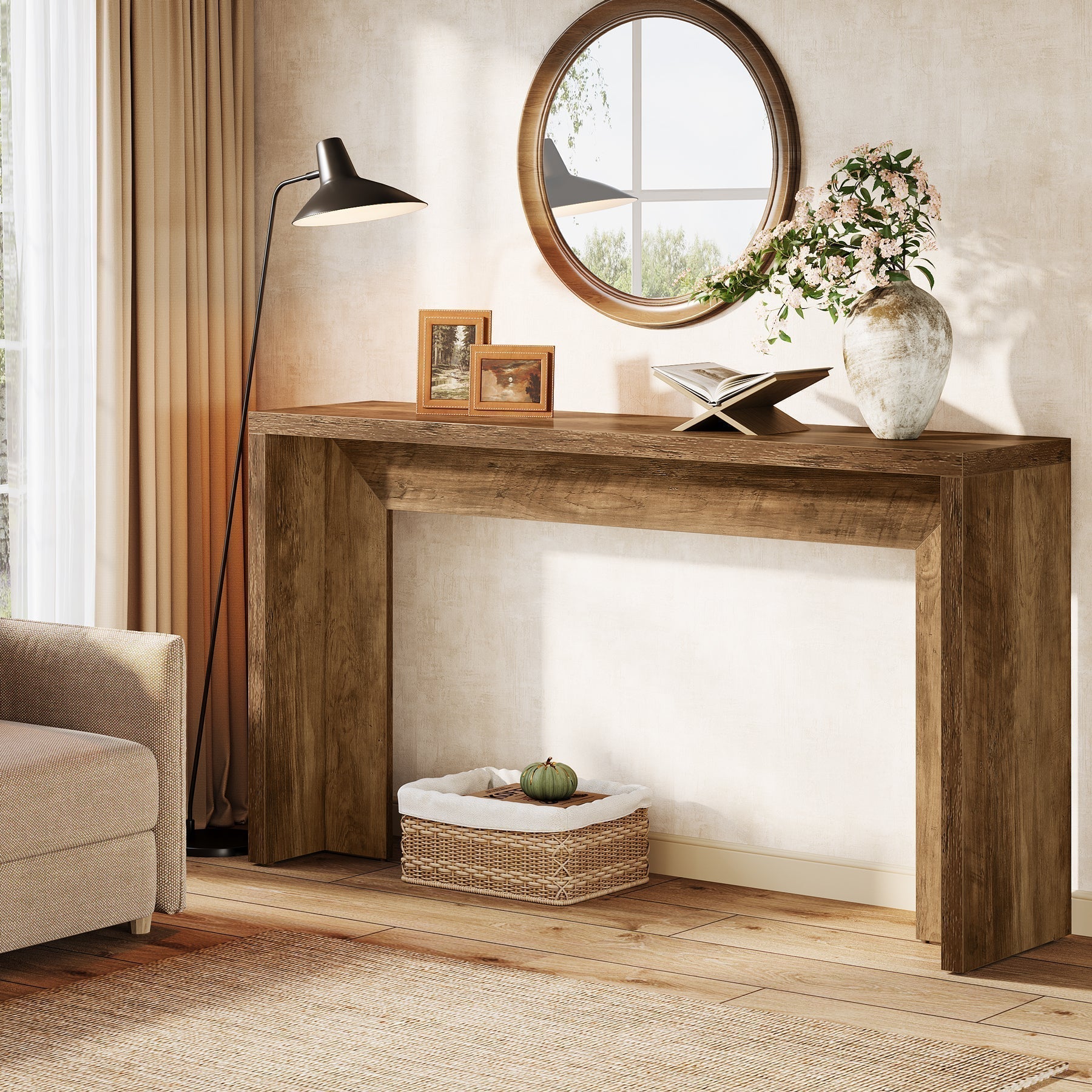 Rustieke consoletafel van 140 cm, boerenbanktafel, haltafel